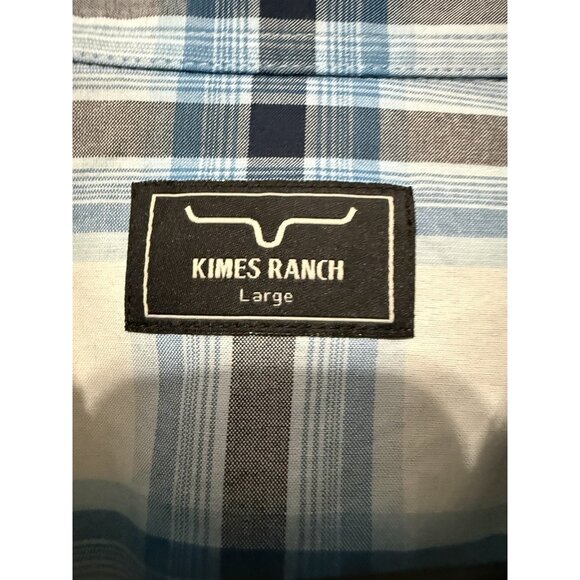 Kimes Ranch Shirt Snap Front Plaid Blue Women's Large - Picture 4 of 8